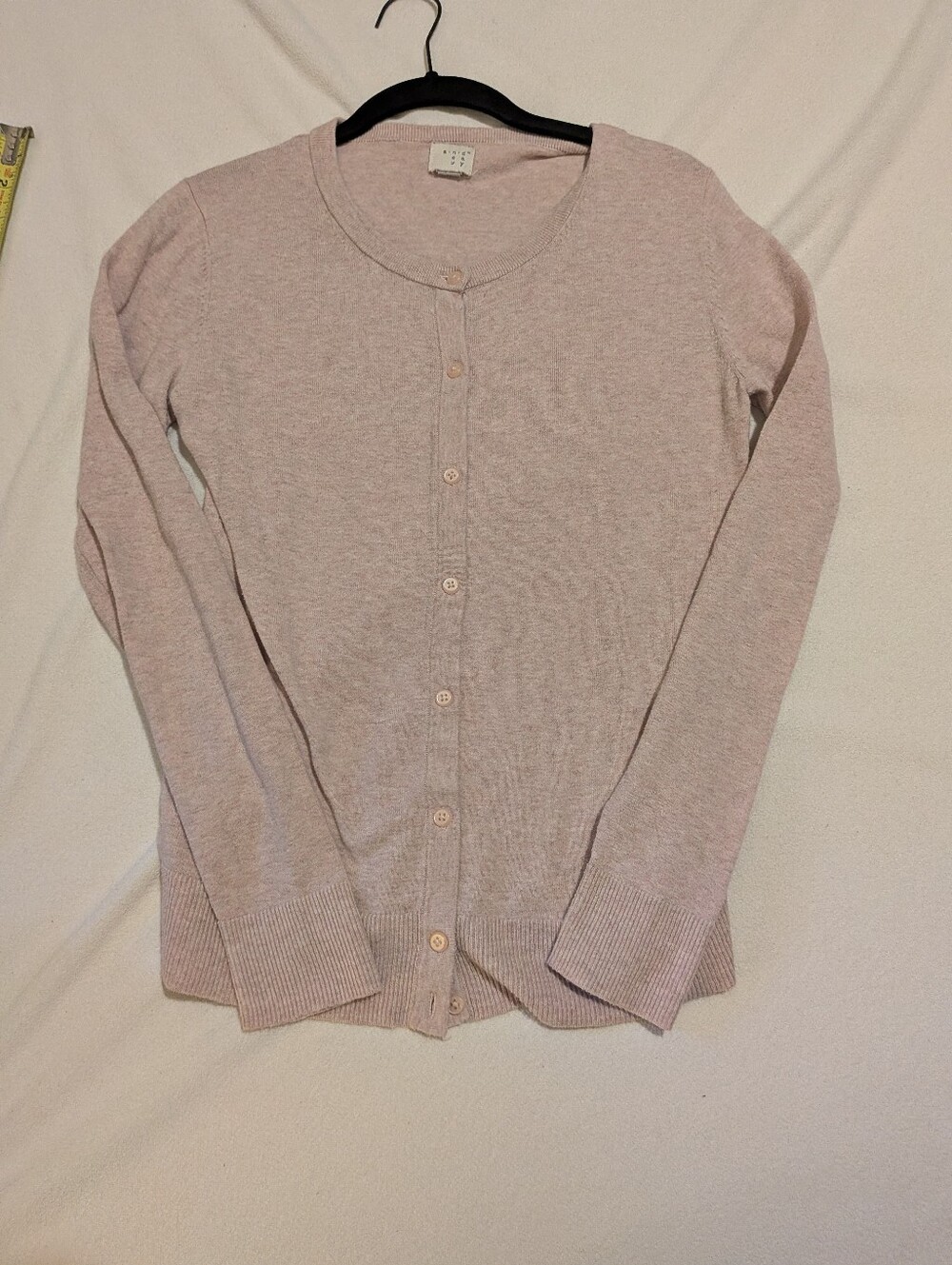 a new day Light Pink Crewneck Button-Front Cardigan
